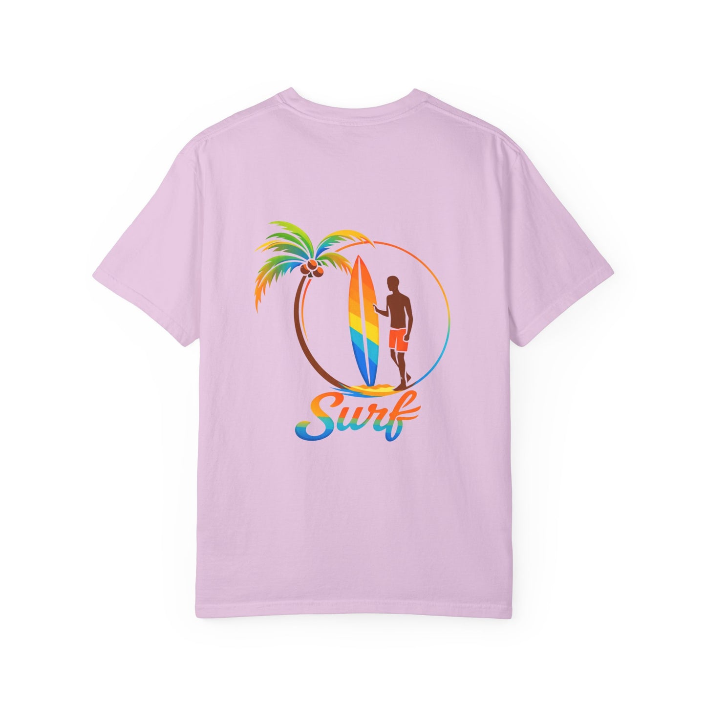 Surf Palm Tree T-Shirt — Colorful Surfer Graphic Tee