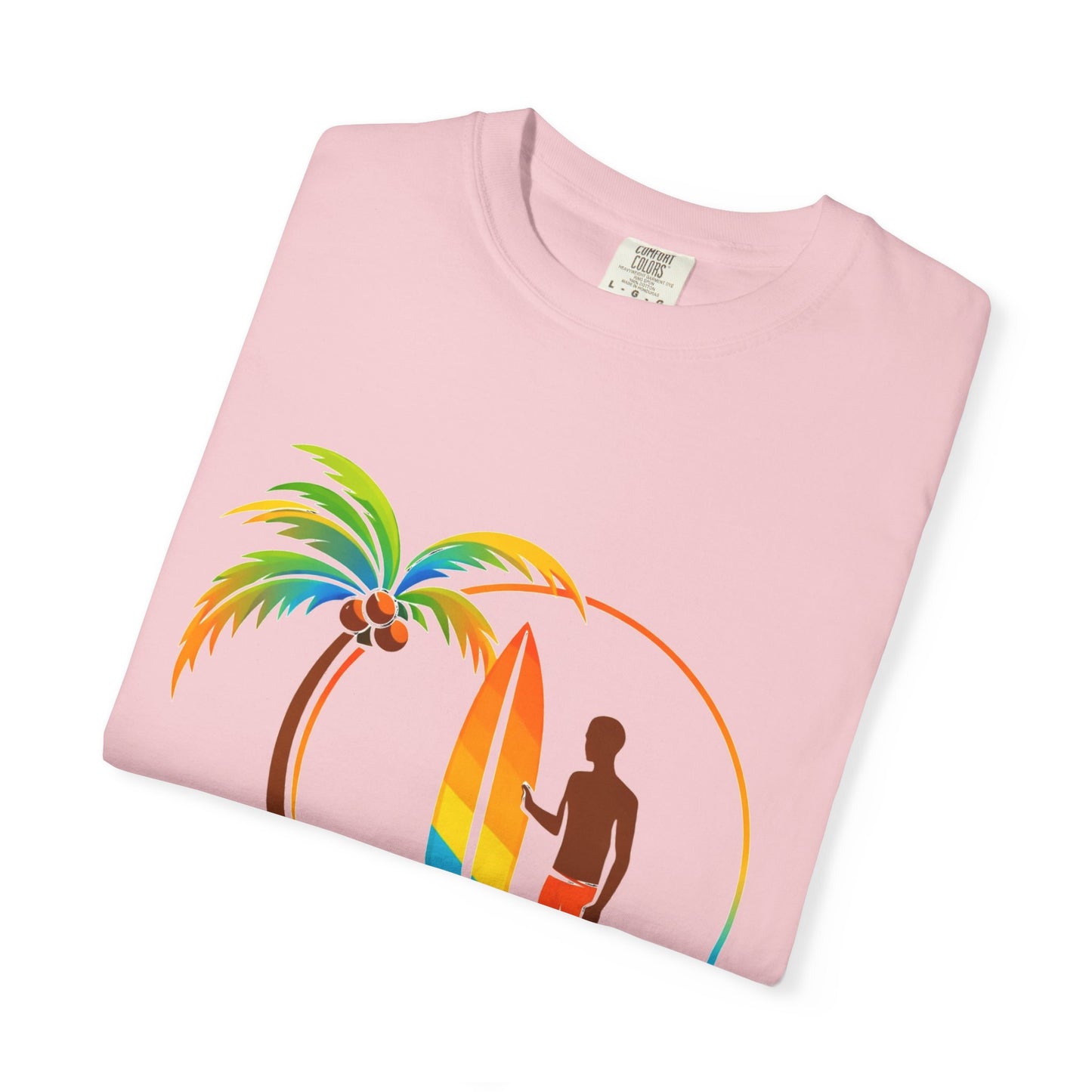 Surf Palm Tree T-Shirt — Colorful Surfer Graphic Tee