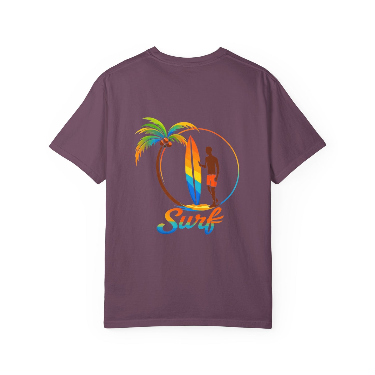 Surf Palm Tree T-Shirt — Colorful Surfer Graphic Tee