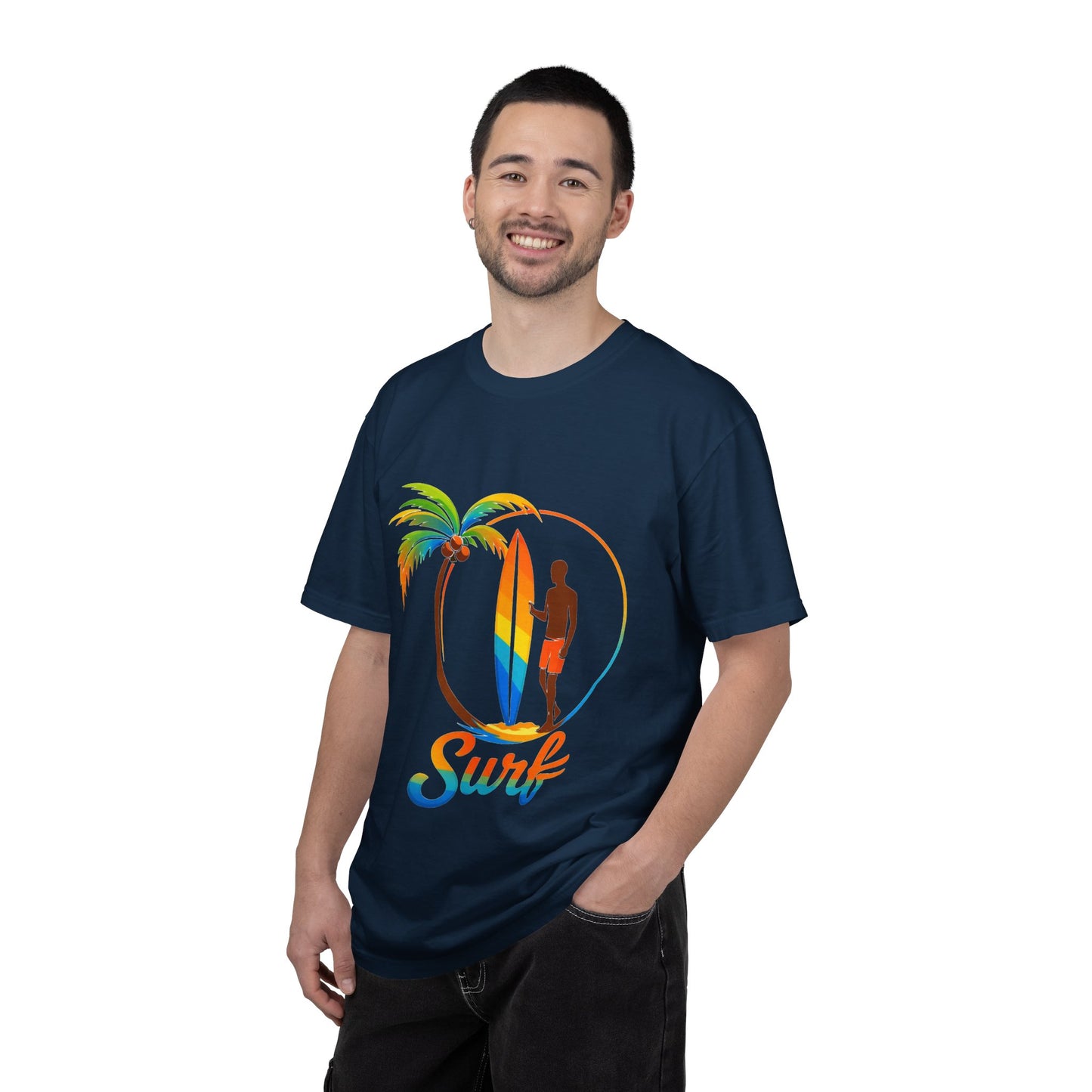 Surf Palm Tree T-Shirt — Colorful Surfer Graphic Tee