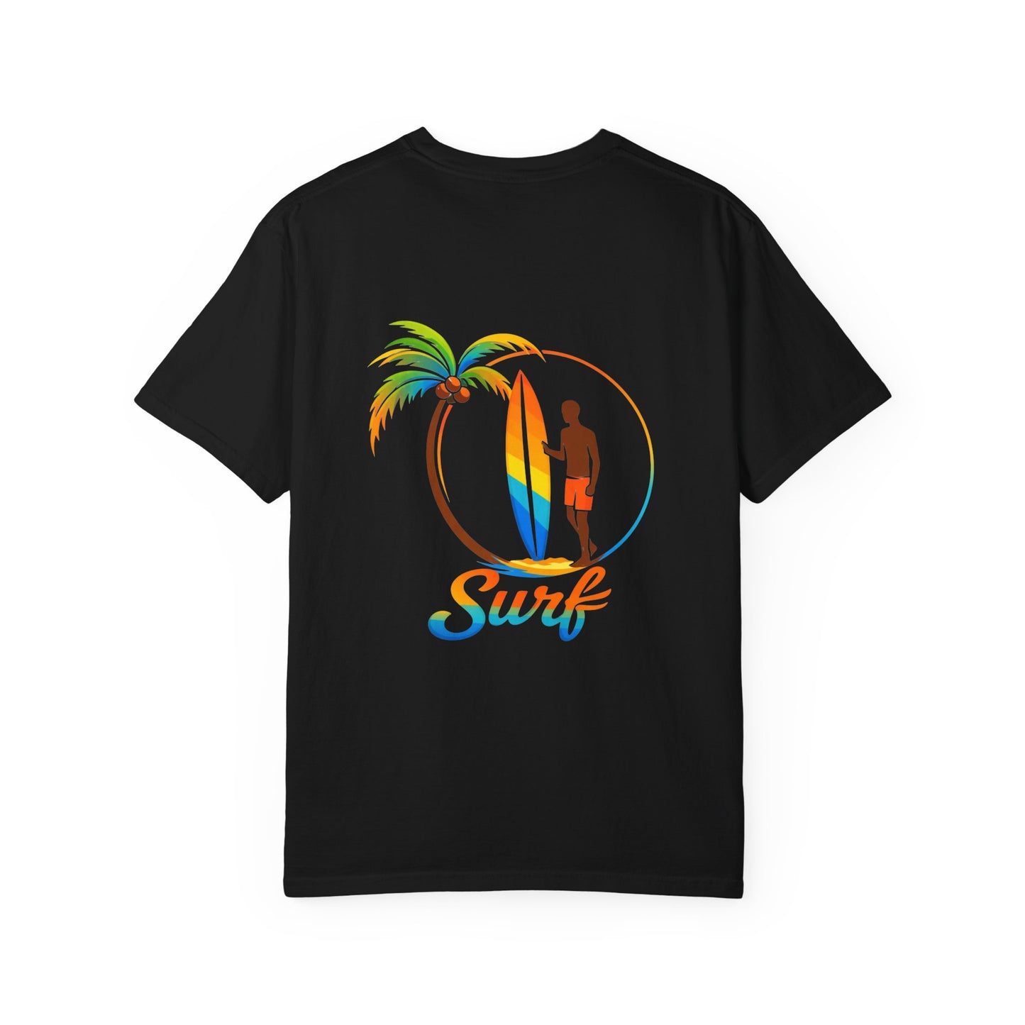 Surf Palm Tree T-Shirt — Colorful Surfer Graphic Tee