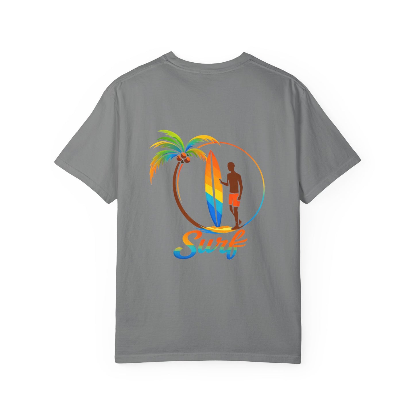 Surf Palm Tree T-Shirt — Colorful Surfer Graphic Tee
