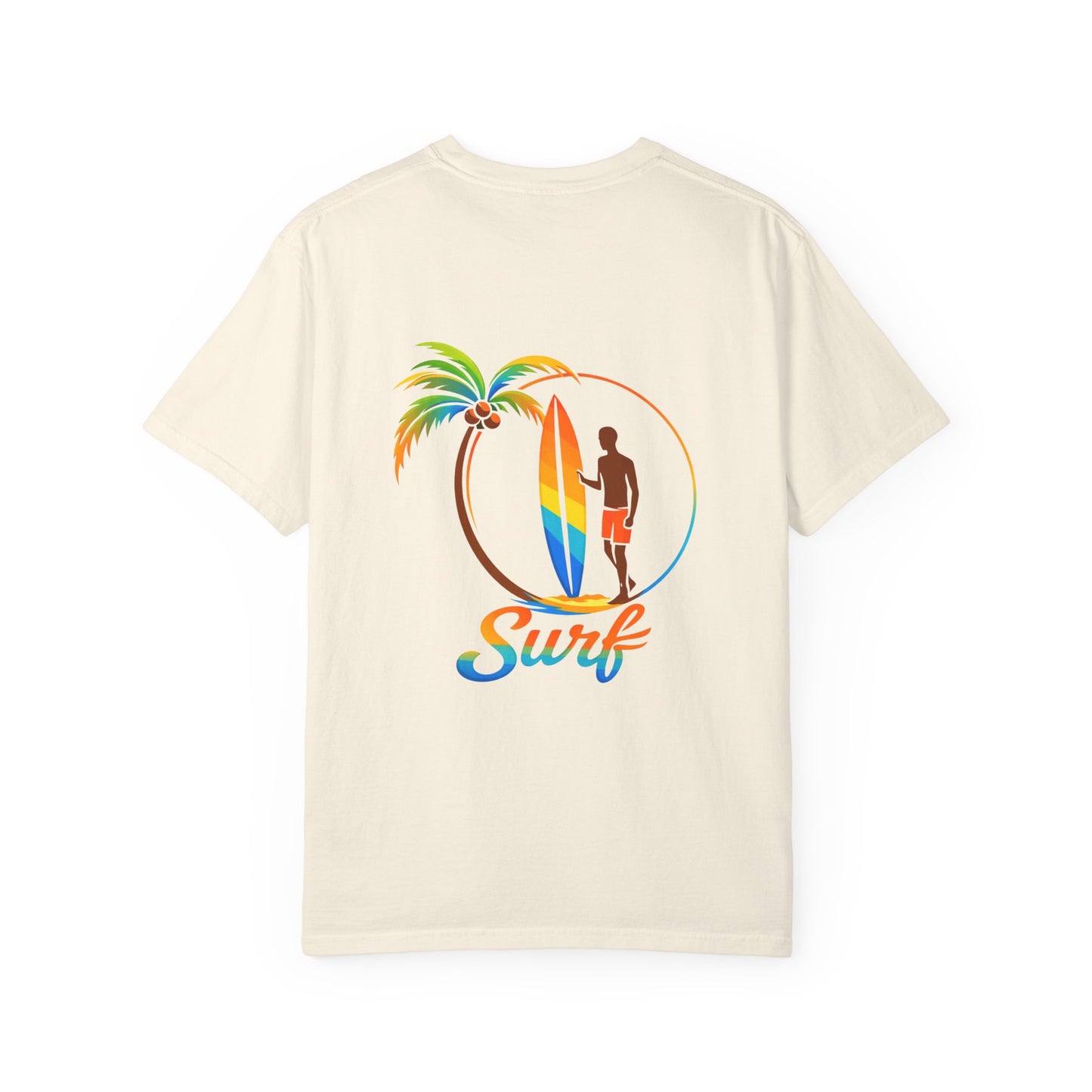 Surf Palm Tree T-Shirt — Colorful Surfer Graphic Tee