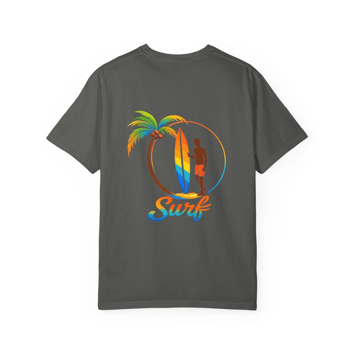 Surf Palm Tree T-Shirt — Colorful Surfer Graphic Tee