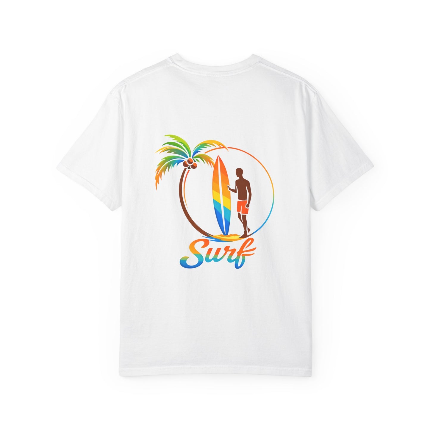 Surf Palm Tree T-Shirt — Colorful Surfer Graphic Tee