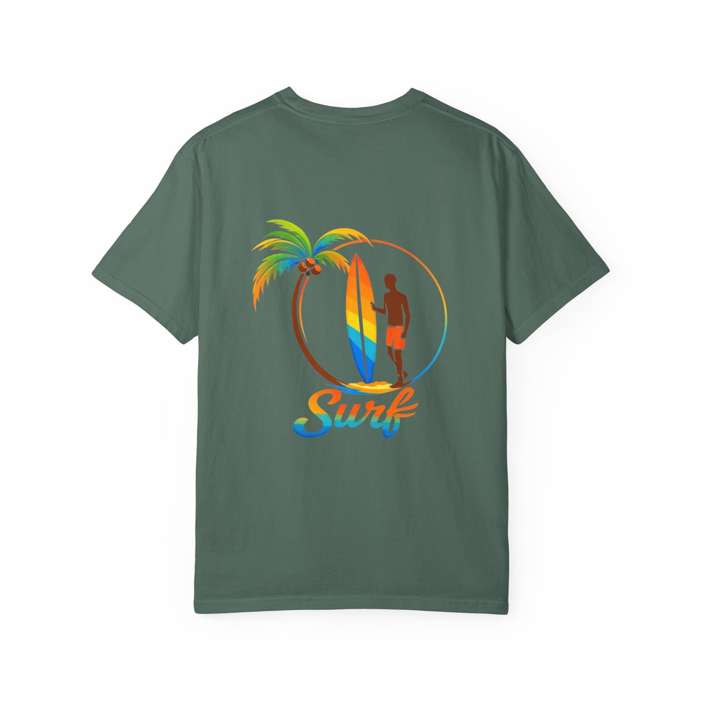 Surf Palm Tree T-Shirt — Colorful Surfer Graphic Tee