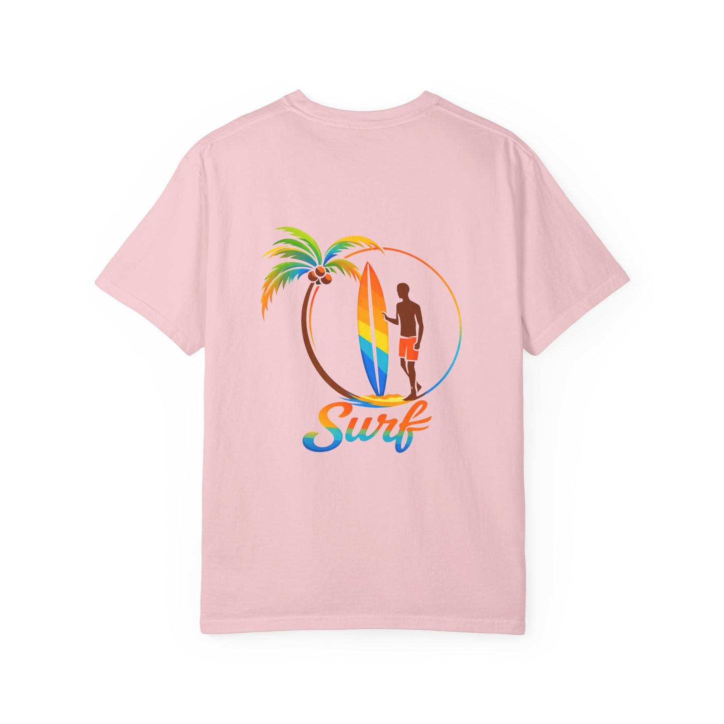 Surf Palm Tree T-Shirt — Colorful Surfer Graphic Tee