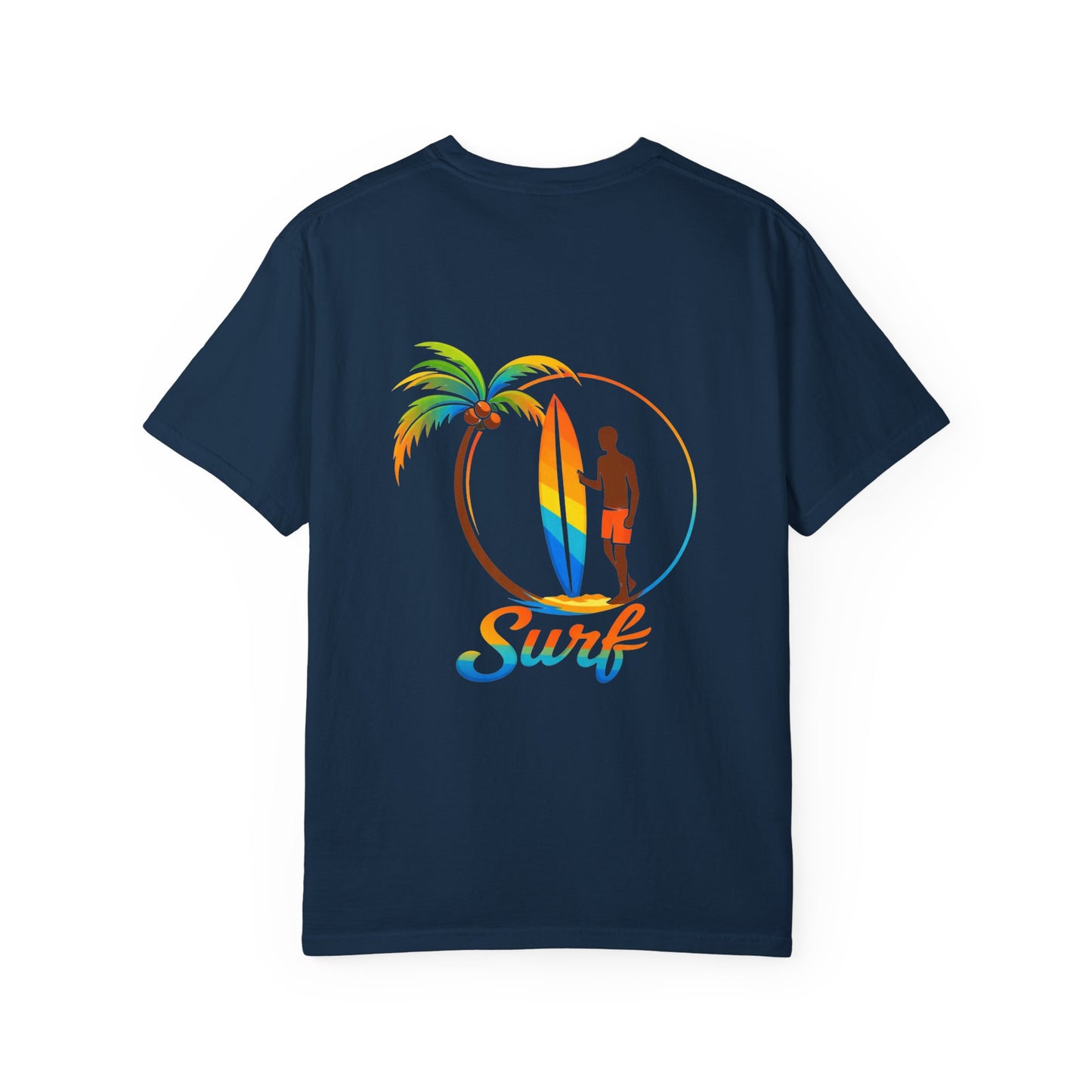 Surf Palm Tree T-Shirt — Colorful Surfer Graphic Tee