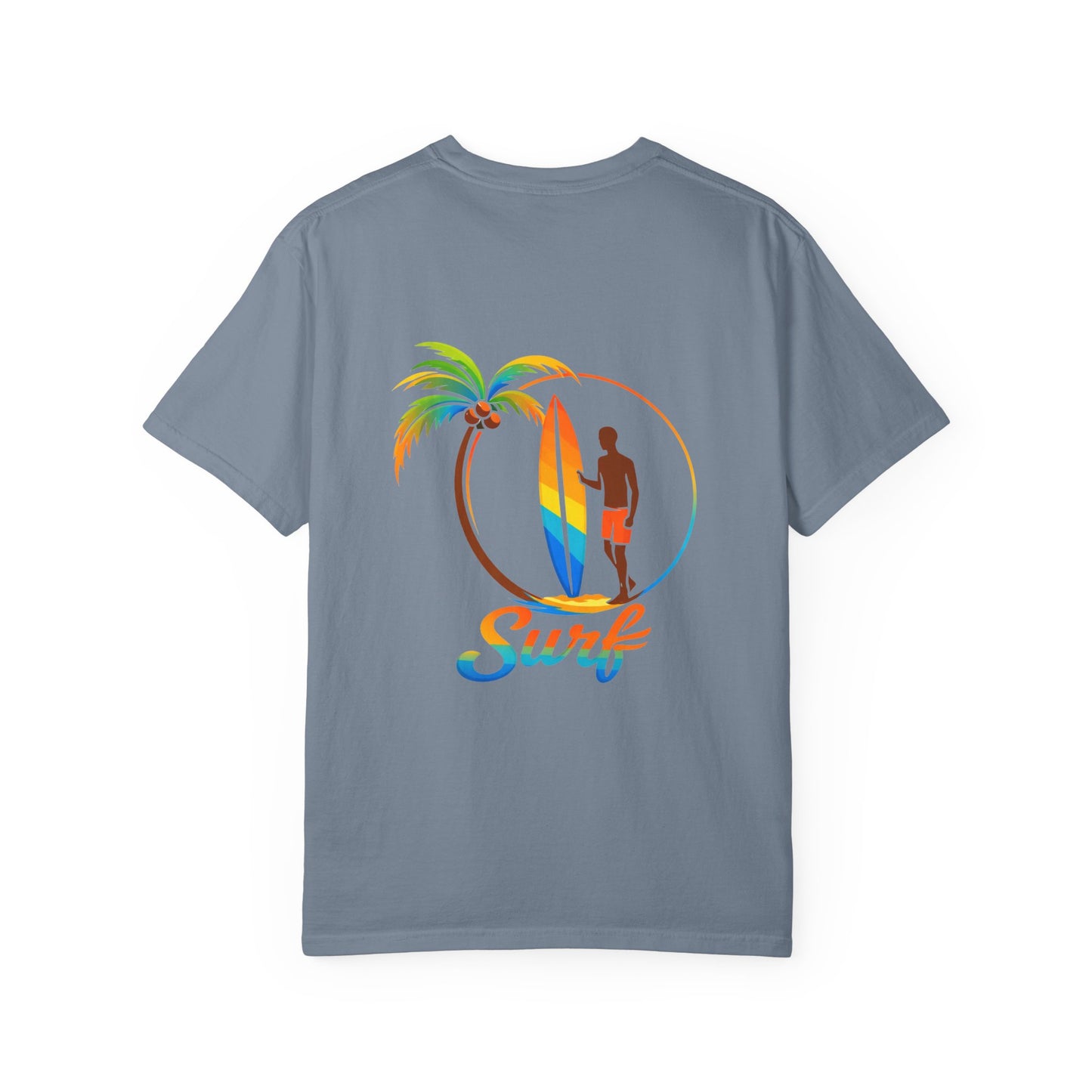Surf Palm Tree T-Shirt — Colorful Surfer Graphic Tee