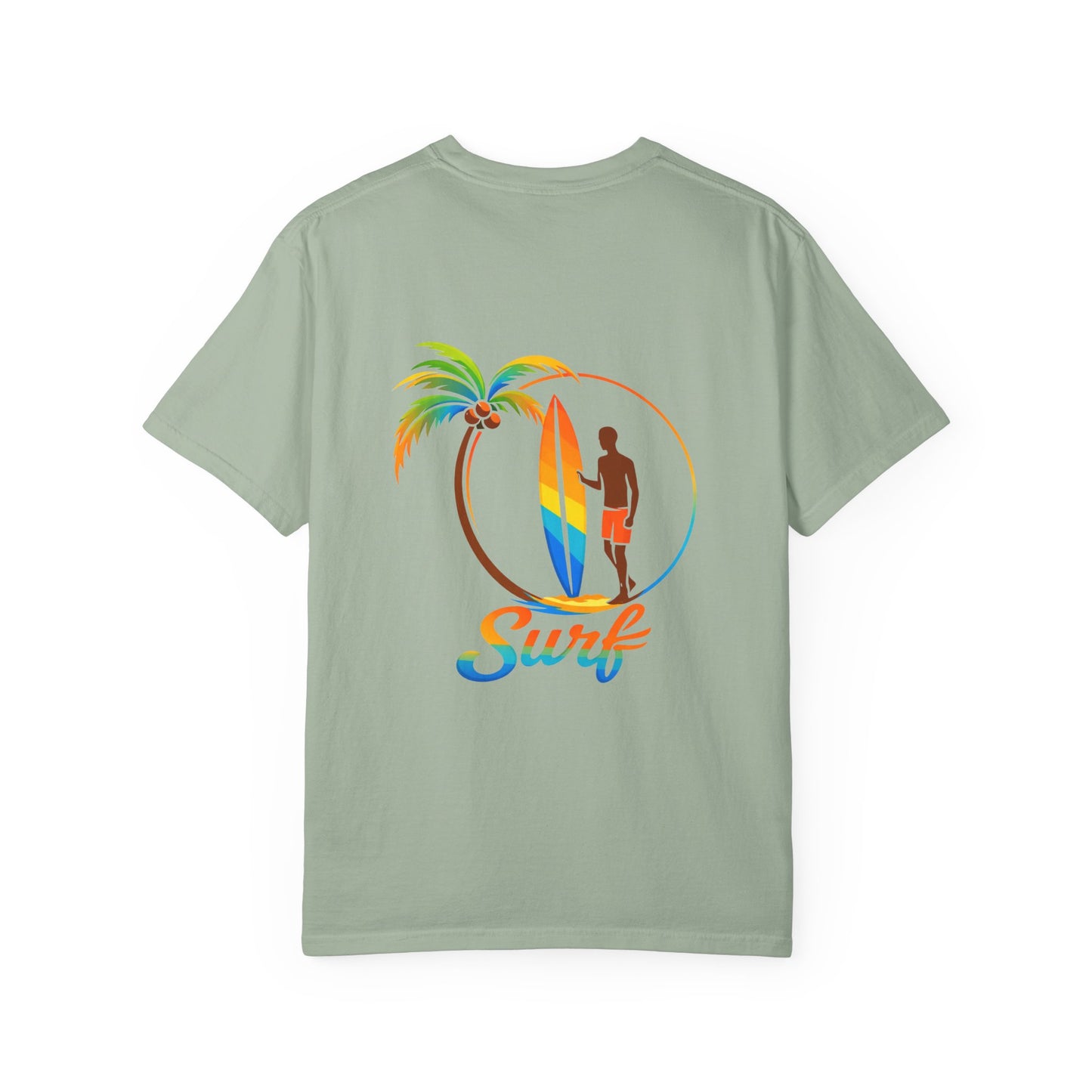 Surf Palm Tree T-Shirt — Colorful Surfer Graphic Tee