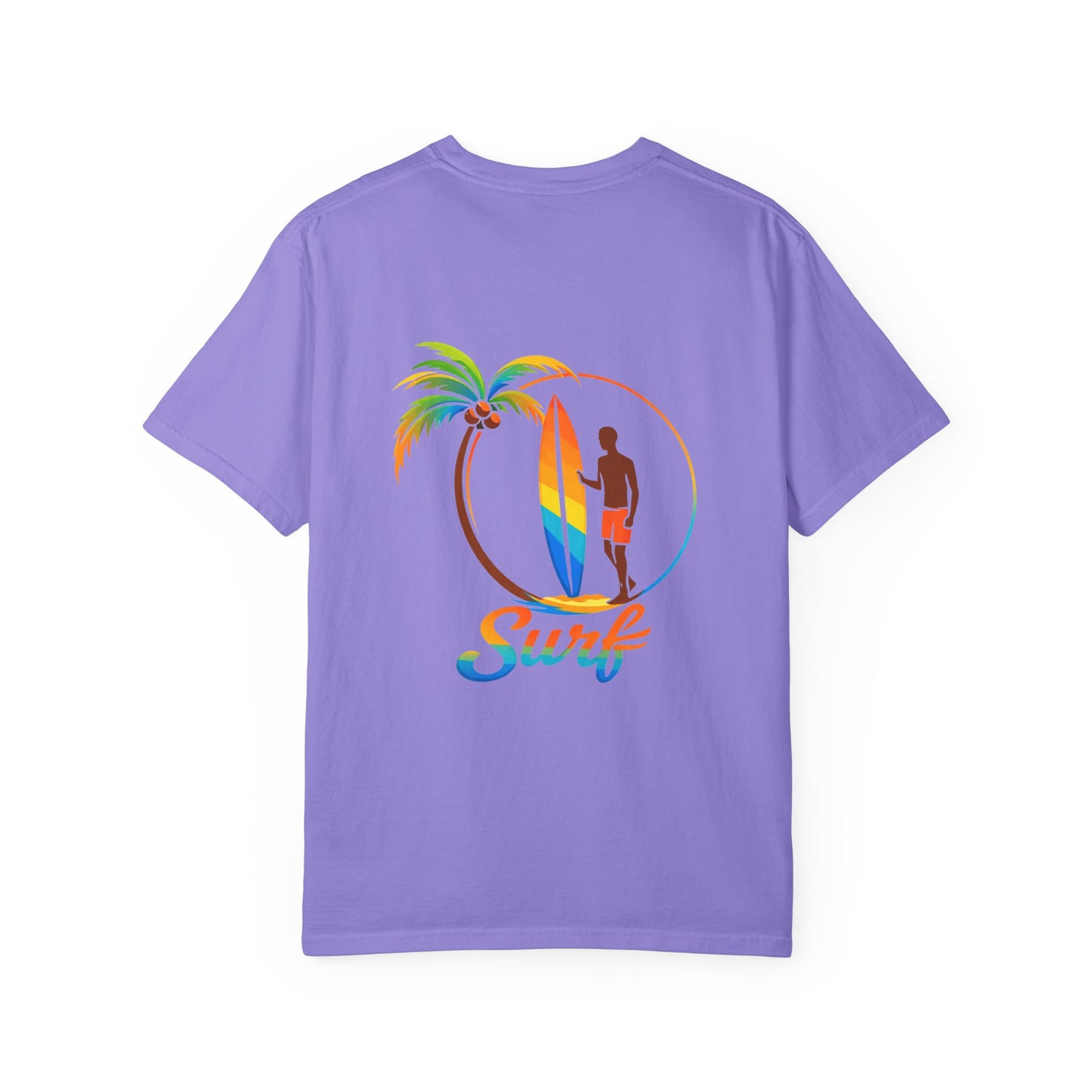 Surf Palm Tree T-Shirt — Colorful Surfer Graphic Tee